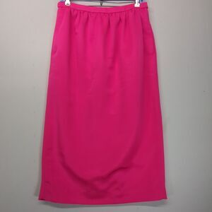 J Crew Split Long Pencil Skirt Pink Neon Fuchsia Size 6